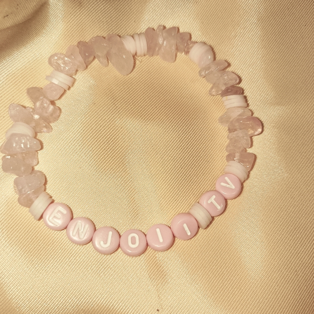 "Enjoii TV" Rose Quartz crystal bracelet